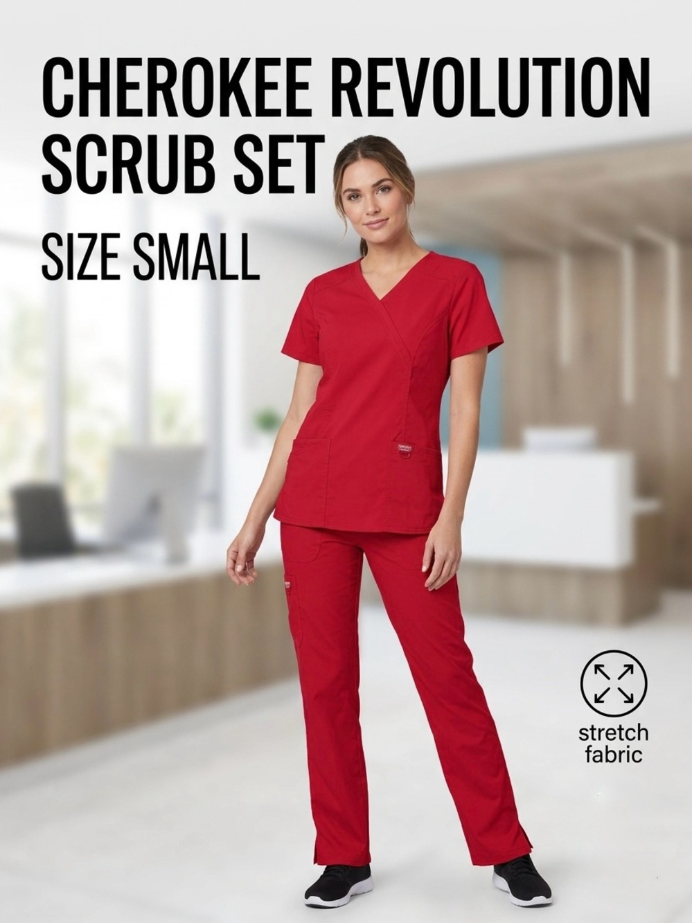 Cherokee Women's Red Scrub Set Size Small